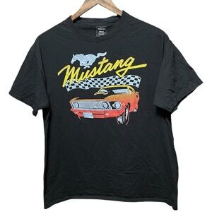 Ford Mustang car front graphic short sleeve crewneck casual Dad car guy T-shirt